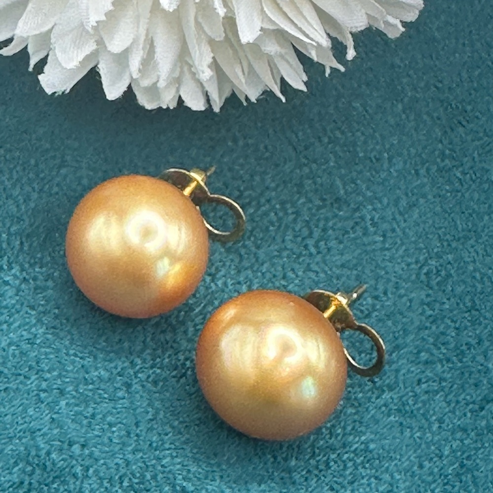Authentic south sea pearl earrings in 14KG